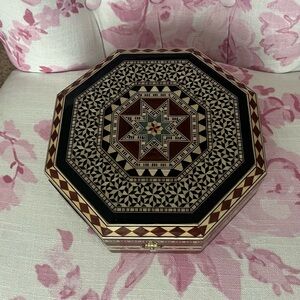 Gorgeous Intricate Inlay Octagonal Wooden Box